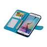 Galaxy S6 bord Etui portefeuille Portefeuille booktype Turquoise