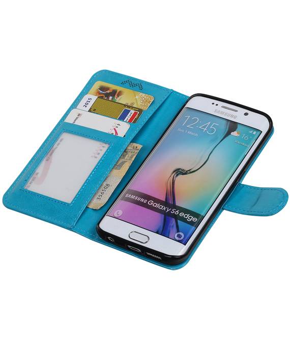 Galaxy S6 Bordo cassa del raccoglitore booktype portafoglio Turchese