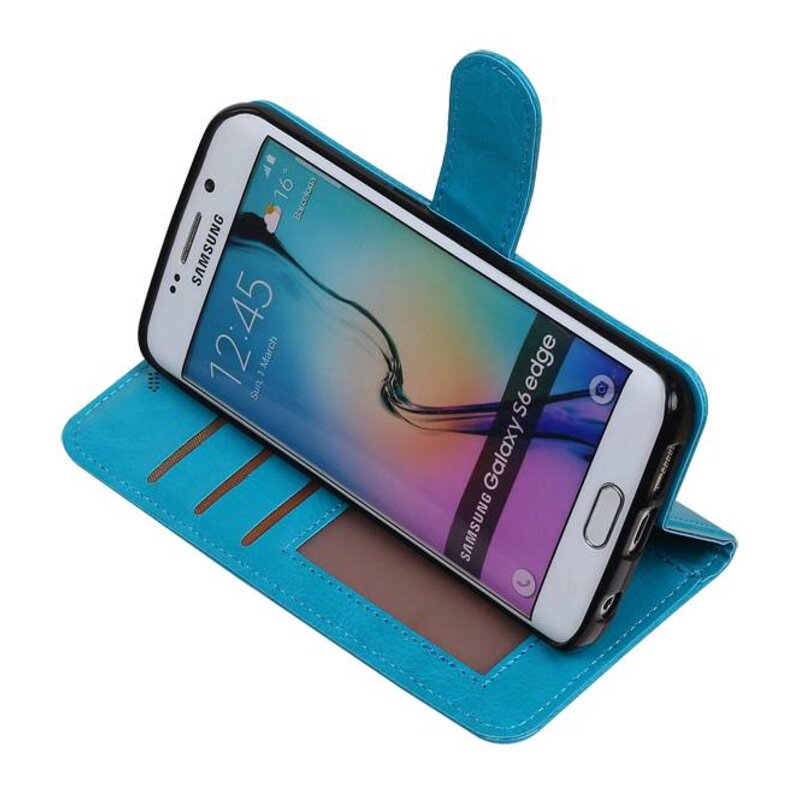 Galaxy S6 Bordo cassa del raccoglitore booktype portafoglio Turchese