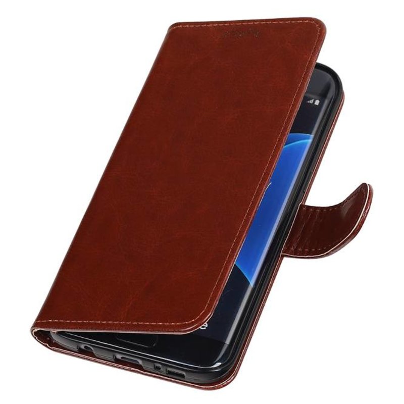 Galaxy S7 Edge Portemonnee hoesje booktype wallet case Bruin