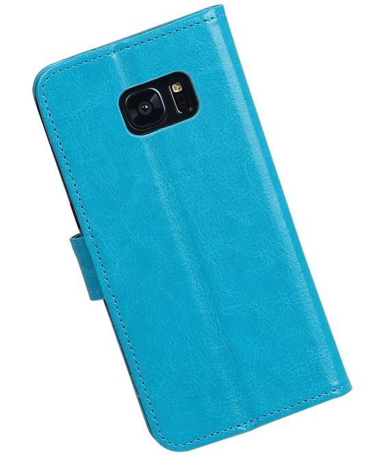Galaxy S7 bord Etui Portefeuille Portefeuille booktype Turquoise