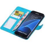 Galaxy S7 bord Etui Portefeuille Portefeuille booktype Turquoise