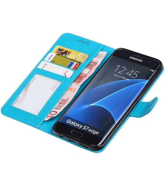 Galaxy S7 Bordo cassa del raccoglitore booktype portafoglio Turchese