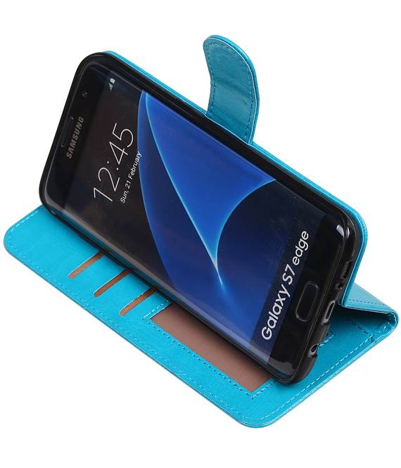 Galaxy S7 bord Etui Portefeuille Portefeuille booktype Turquoise