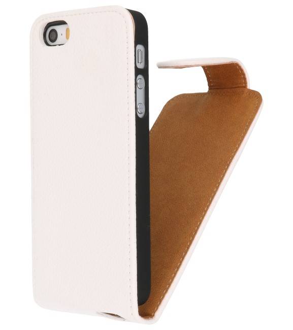 Litchi Classic Flip Case for iPhone 5 White