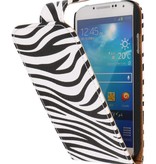 Zebra Classic Flip Hoes voor Galaxy S4 i9500 Wit
