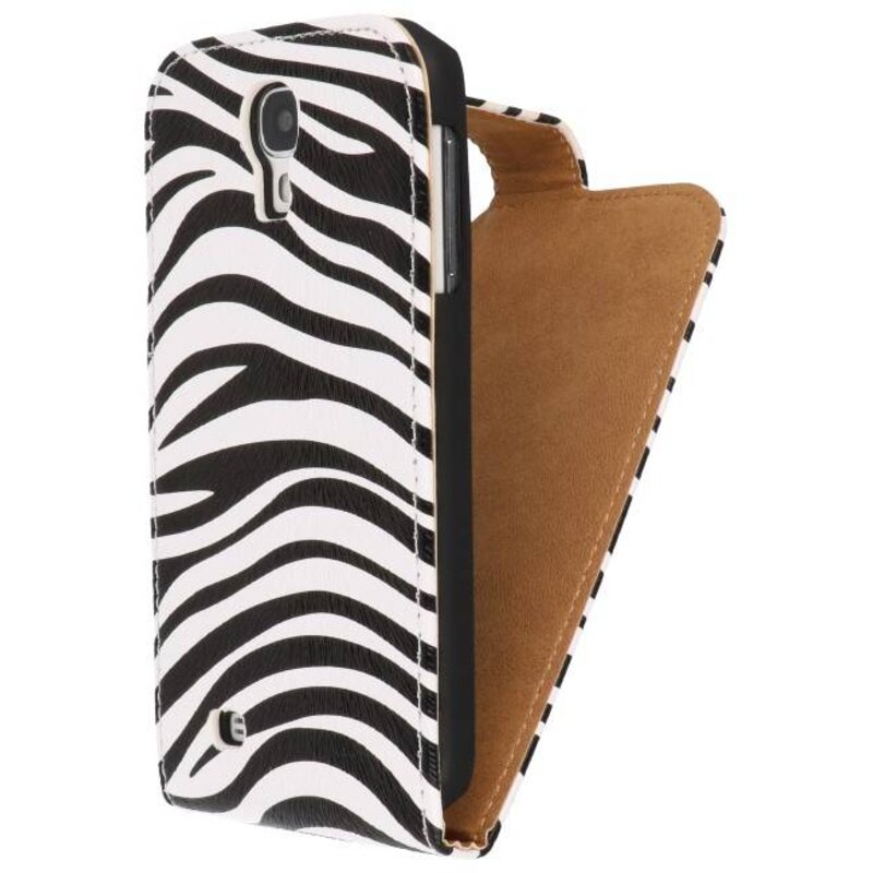 Flip Case Zebra classica per i9500 Galaxy S4 Bianco