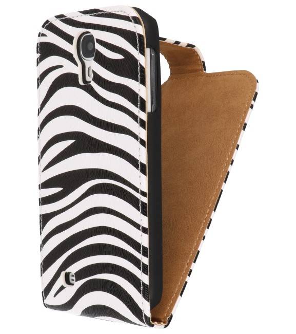 Flip Case Zebra classica per i9500 Galaxy S4 Bianco