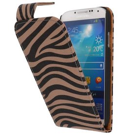 Zebra Classic Flip Hoes voor Galaxy S4 i9500 Grijs