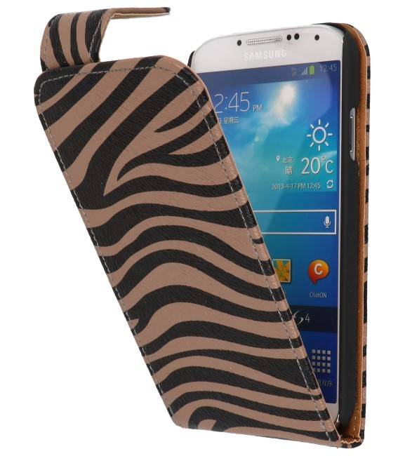 Flip Case Zebra classica per i9500 Galaxy S4 Grey