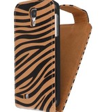 Flip Case Zebra classica per i9500 Galaxy S4 Brown