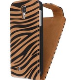 Zebra Classic Case Flip pour Galaxy S4 i9500 Brown