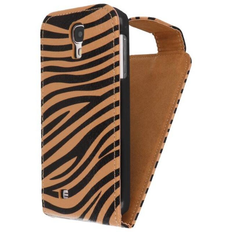 Zebra Classic Case Flip pour Galaxy S4 i9500 Brown