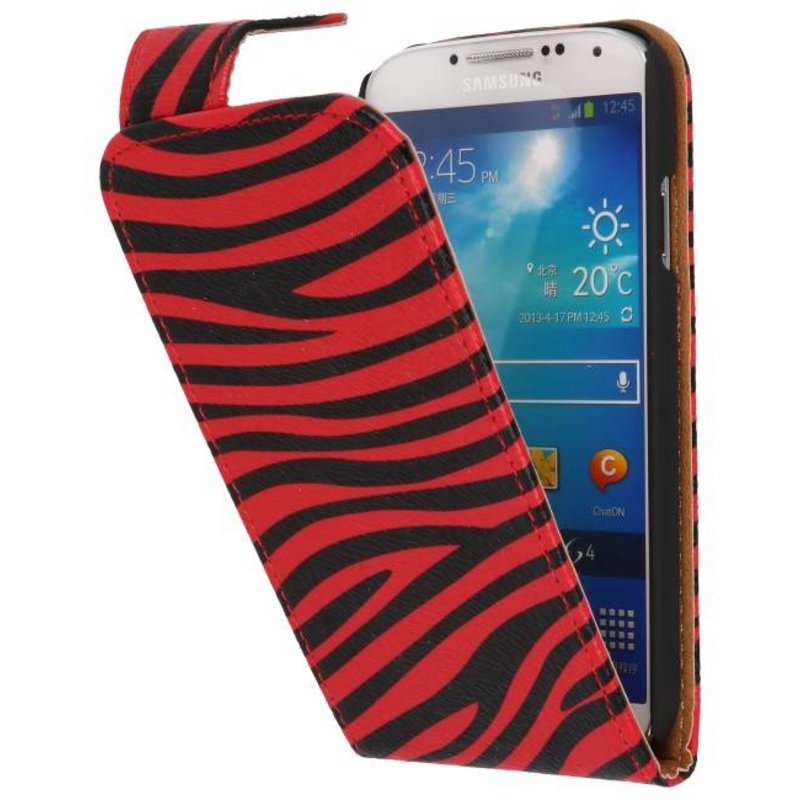 Zebra Classic Case Flip pour Galaxy S4 i9500 Rouge