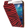 Zebra Classic Flip Taske til Galaxy S4 i9500 Rød