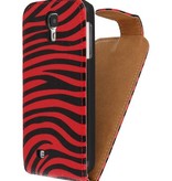 Flip Case Zebra classica per i9500 Galaxy S4 Red