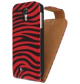 Zebra Classic Case Flip pour Galaxy S4 i9500 Rouge