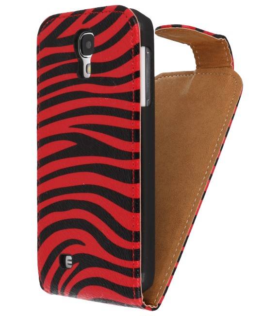 Zebra Classic Flip Case for Galaxy S4 i9500 Red