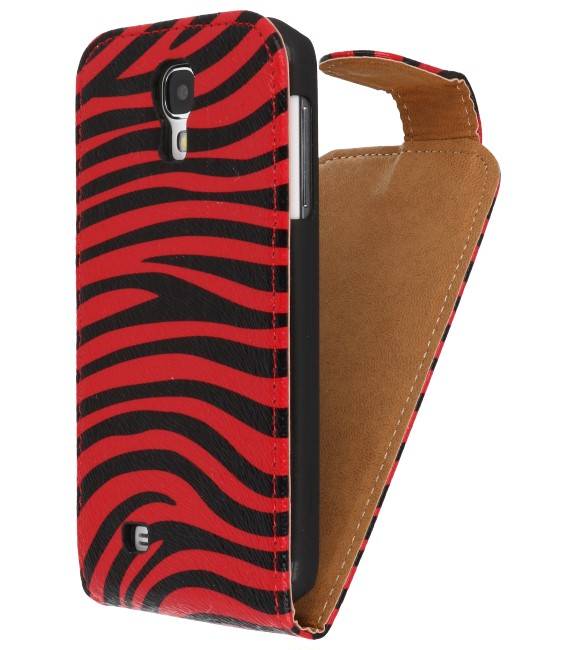 Zebra Classic Flip Taske til Galaxy S4 i9500 Rød