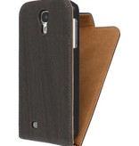 Wood Classic Flip Hoes voor Galaxy S4 i9500 Grijs