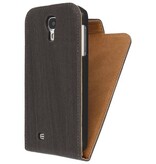 Wood Classic Flip Hoes voor Galaxy S4 i9500 Grijs