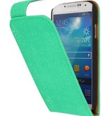 Devil Classic Flip Taske til Galaxy S4 i9500 Grøn