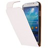 Classique Croco Flip pour Galaxy S4 i9500 Blanc