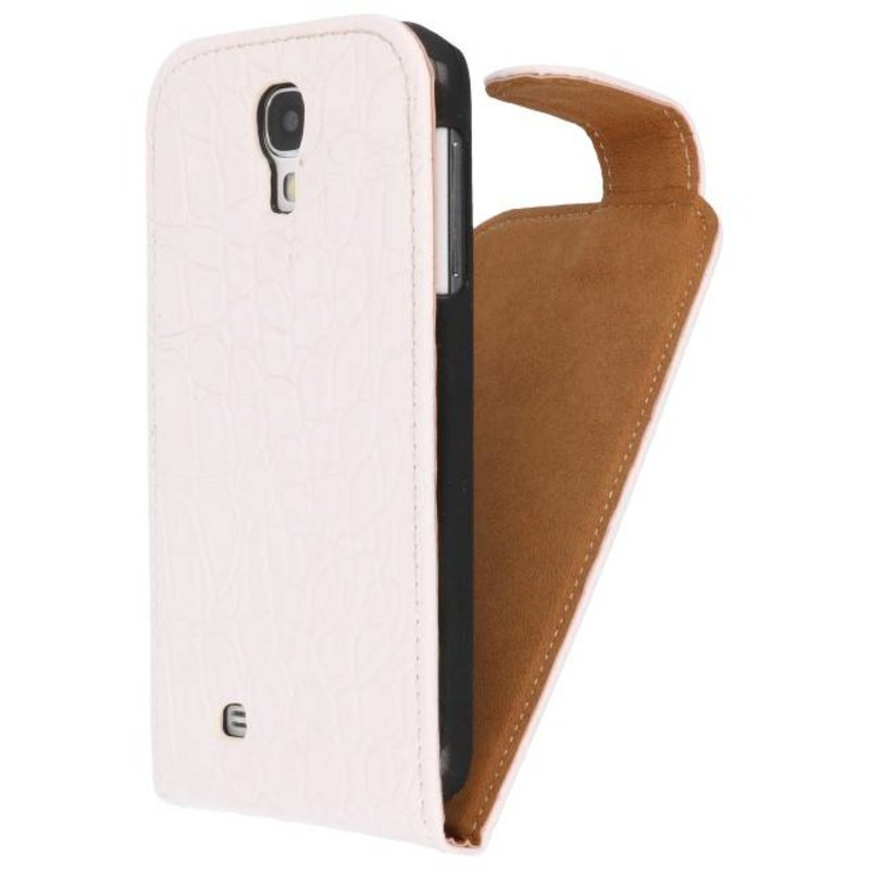 Caso croco flip Classic per i9500 Galaxy S4 Bianco