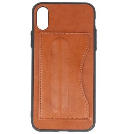 Standing TPU Wallet Case for iPhone X Brown