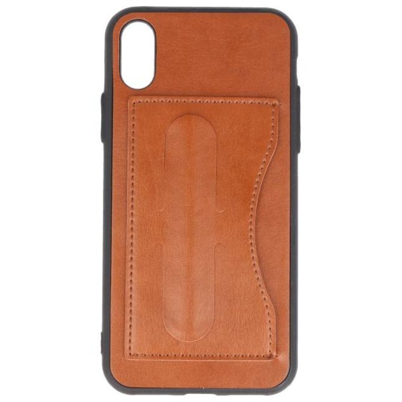 Standing TPU Wallet Case for iPhone X Brown
