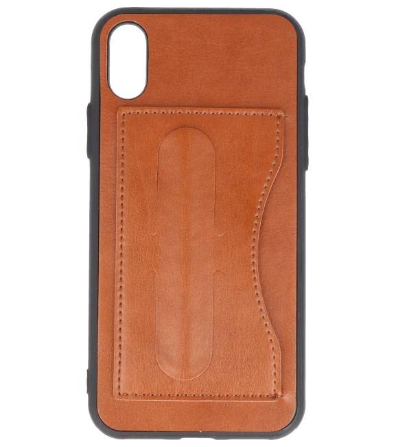 Standing TPU Wallet Case for iPhone X Brown