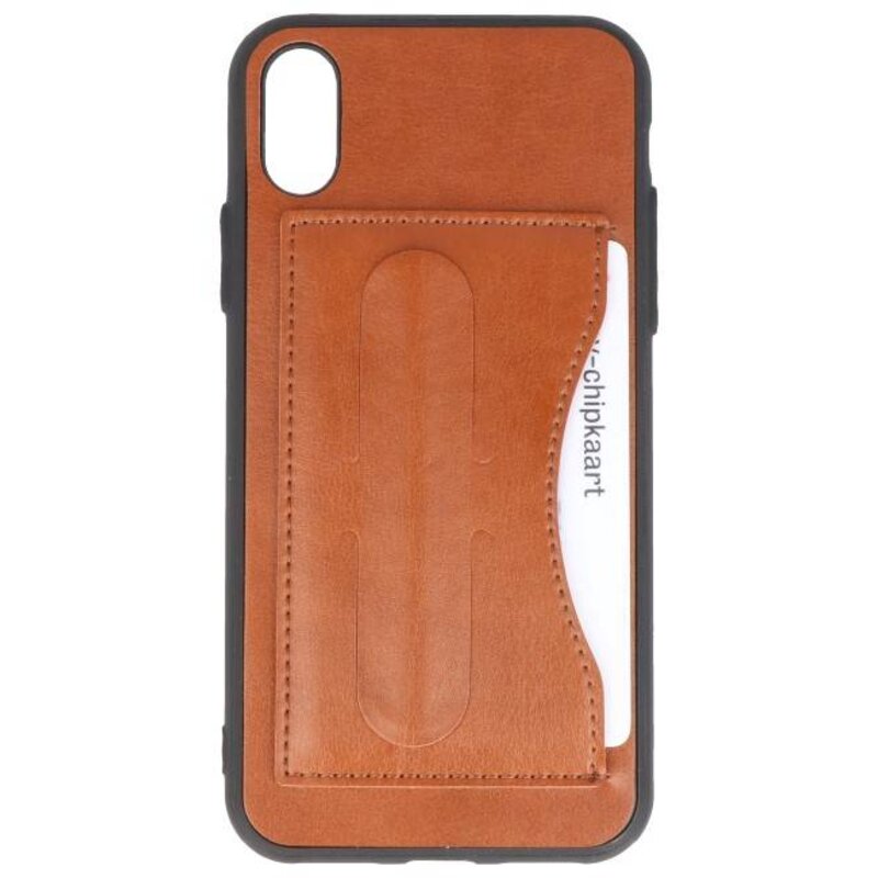 Stående TPU Wallet Case for iPhone Brun X