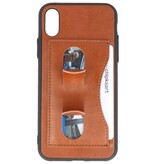 De pie caja de la carpeta de TPU para el iPhone Brown X