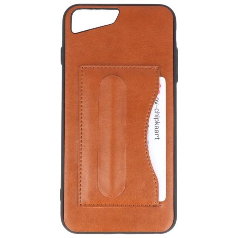 Stående TPU Wallet Case for iPhone Plus 8 / 7plus Brown