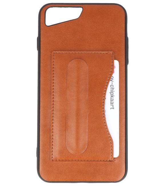 Standing TPU Wallet Case voor iPhone 8 Plus / 7Plus Bruin