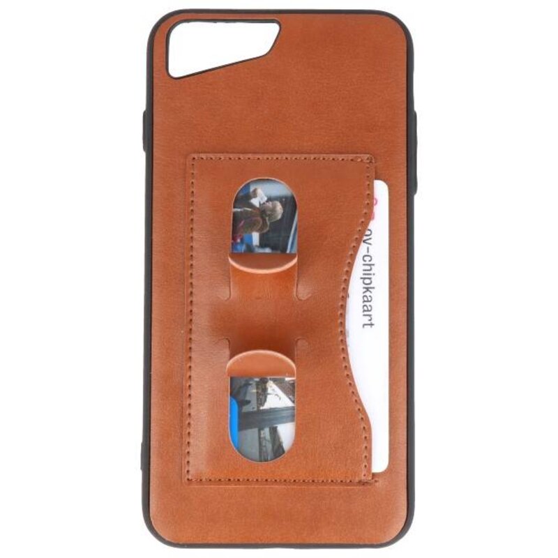 Stående TPU Wallet Case for iPhone Plus 8 / 7plus Brown
