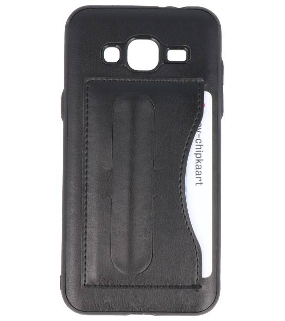 Standing TPU Wallet Case voor Galaxy J3 / J3 2016 Zwart