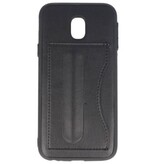 Stående TPU Wallet Taske til Galaxy J3 2017 Sort