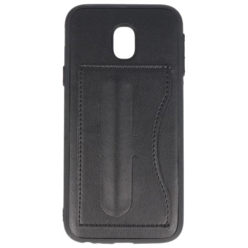 Stående TPU Wallet Taske til Galaxy J3 2017 Sort