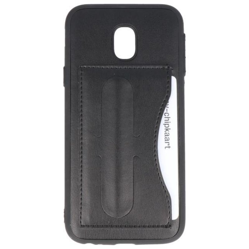Stående TPU Wallet Taske til Galaxy J3 2017 Sort