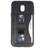 Stående TPU Wallet Taske til Galaxy J3 2017 Sort