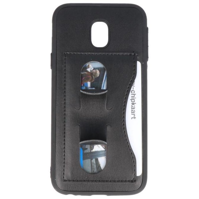 Stående TPU Wallet Taske til Galaxy J3 2017 Sort