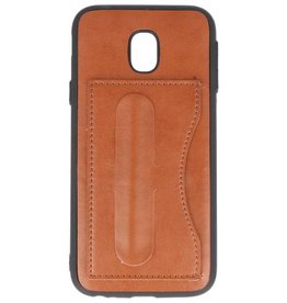 Debout étui portefeuille TPU pour Galaxy 2017 Brown J3