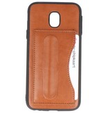 Stående TPU Wallet Taske til Galaxy J3 2017 Brown