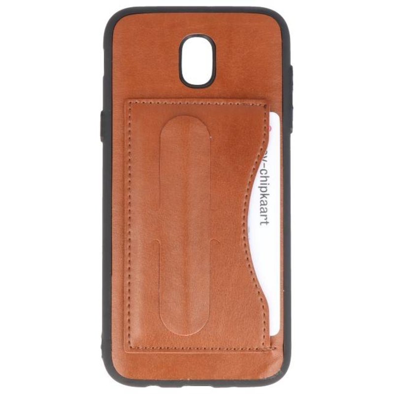 Standing TPU Wallet Case voor Galaxy J5 2017 Bruin