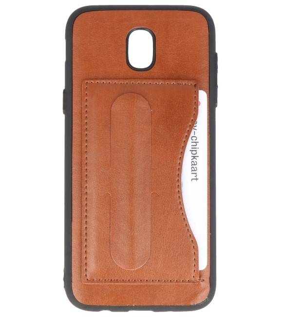 Standing TPU Wallet Case for Galaxy J5 2017 Brown