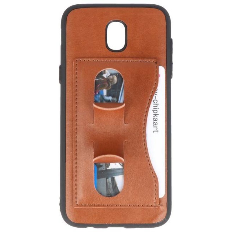 Standing TPU Wallet Case voor Galaxy J5 2017 Bruin