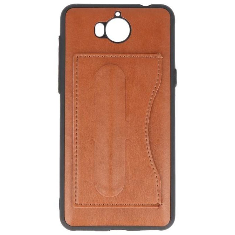 Standing TPU Wallet Case for Huawei Y5 2017 Brown