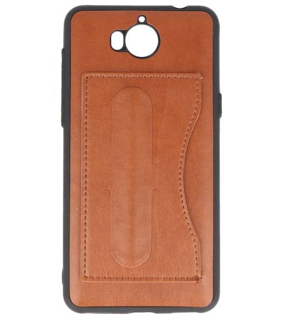 Standing TPU Wallet Case for Huawei Y5 2017 Brown