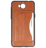 Standing TPU Wallet Case for Huawei Y5 2017 Brown